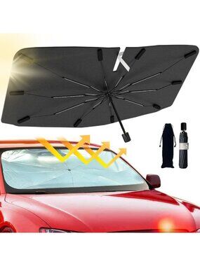 Foldable Car Sunshade Umbrella - 99% UV Protection, Heat Insulation, Large Size